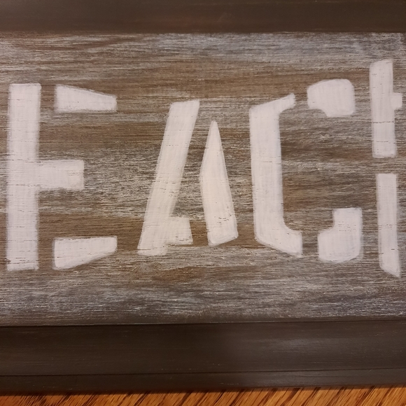 Hand Painted "Teach Peace" Sign - Picture 5 of 6
